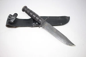 1989-2006 Camillus New York USA Mark 2 Fighting Knife 7" Leather Pancake Sheath - Picture 1 of 20