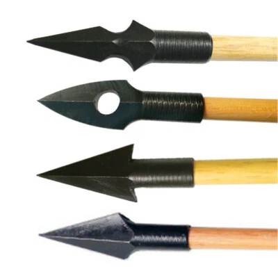 Tiro con arco puntas de caza tradicionales metal 8 mm flechas de madera flechas de bambú caza - Imagen 1 de 4