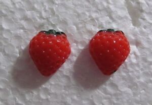 Strawberry Hypoallergenic Stud Handmade Earrings 1/2" 
