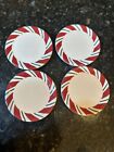 Longaberger Pottery Peppermint Twist Holiday Coasters Set Of 4 Euc