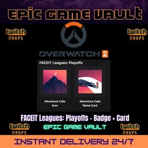 OVERWATCH 2 - 2 ITEMS - FACEIT Leagues: Playoffs - Badge + Card! - TWITCH DROPS - Picture 1 of 1