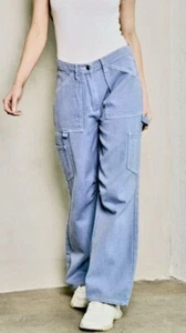Women Wide Leg Denim Pants - Picture 1 of 3