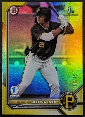 2022 Bowman 1st Edition Matt Frazier Yellow 69/75 Pirates 1st Bowman BPPF-91 - Image 1 of 3