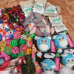 20 X Bulk Buy Cat Kitten Toys Rod Fur Mice Bells Balls Catnip Toy Bundle - Picture 1 of 12