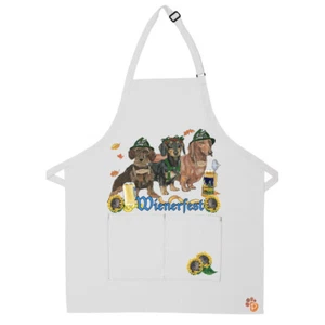 Dachshund Autumn Wienerfest Apron Two Pocket Bib Apron with Adj Neck - Picture 1 of 1