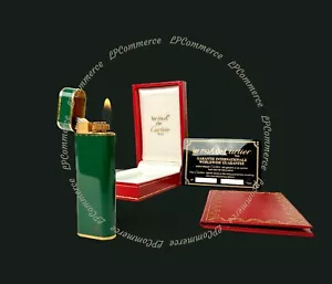 Accendino Cartier lacca cinese verde Chinese lacquer green box garanzia santos - Bild 1 von 14