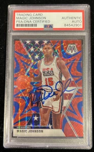 Magic Johnson Signed 2020 Panini Prizm Mosaic PSA/DNA AUTO AUTHENTIC AUTOGRAPH - Picture 1 of 5