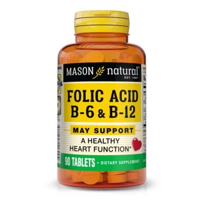 Folic Acid B6 B12 Daily Energy & Metabolism Support Nerve Health 100 TABLETS - Image 1 of 4