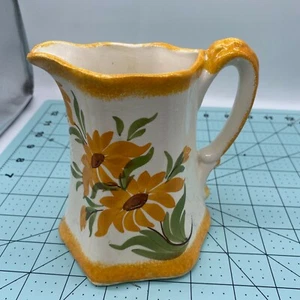 Handpainted Creamer Pitcher Made By The Cash Family Floral Pot Planter Cup - Picture 1 of 8