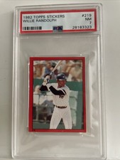 1982 Topps Stickers Base Willie Randolph 219 PSA 7 POP 2 Only 2 Higher