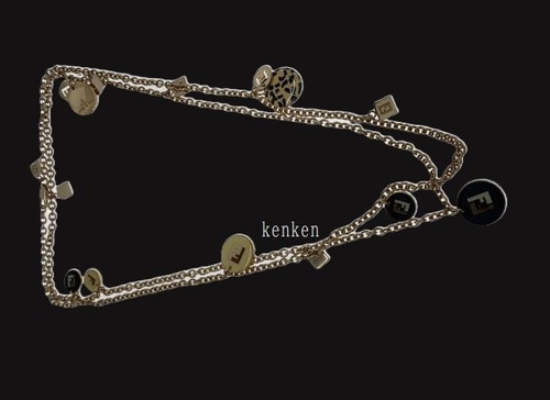 FENDI Collana Ciondolo Girocollo AUTENTICA Catena Logo Oro FF Medaglia Moneta Piatto kenkenjp