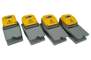 LOTE de 4 piezas interruptor de pie de aluminio fundido TEMCo HD 15A SPDT 15A pedal eléctrico momentáneo - Imagen 1 de 10