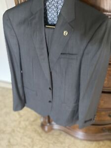 Ted Baker “JAY CT” Gray Trim Fit Wool Suit Size 42L MSRP $898