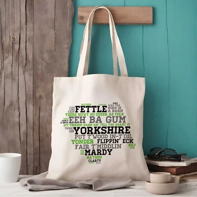 ELLIEBEANPRINTS Yorkshire County Lines Tote Bag | Funny Yorkshire Dialect Gift | Yorkshire Bags