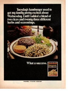 Vintage advertising print Food Uncle Ben's Long Grain Rice Tuesdays Hamburger 76 - Picture 1 of 1
