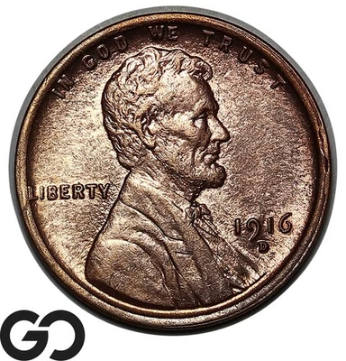 1916-D Lincoln Cent Wheat Penny, Red Brown, Gem BU++ RB Better Date - Image 1 of 3