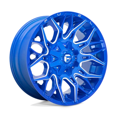 Rueda fresada azul anodizada Twitch 22x12 Fuel D770 8x6,5 (-44 mm) Foto 1 de 4