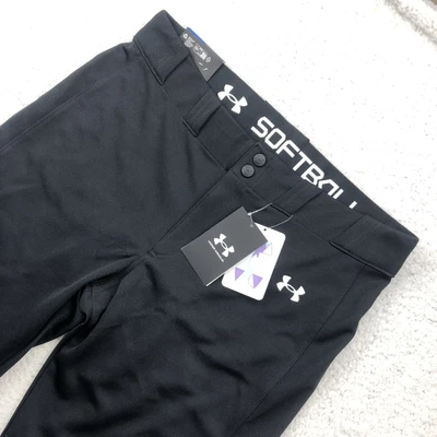 Under Armour Softball Baseball Pants GIRLS YXL Black CROPPED Stretch Utitlity - Image 1 of 4