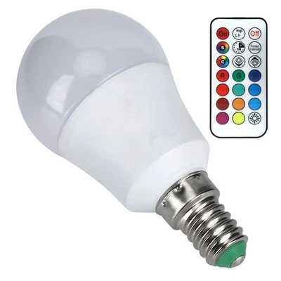 (RGB+Black White 6000K E12) Remote Control LED RGB Bulb Light Color - Image 1 of 4