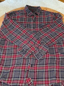 Woolrich Flannel Shirt Men's 2XL XXL Gray Red Plaid Casual Button - Picture 1 of 5