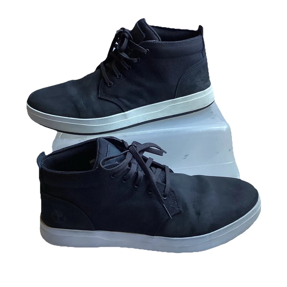 Timberland Hombres Groveton Chukka Nubuck Gamuza Lona Zapato Informal Negro Talla 11 Foto 1 de 4