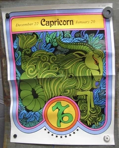 Capricorn zodiac Poster 1969 Vintage David Johnson - Picture 1 of 7