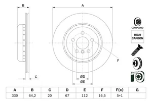 Bosch Rear Brake Rotor for BMW i4 G26 eDrive35 210kW Coupe RWD - Picture 1 of 5