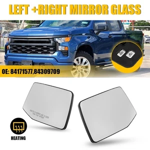 Heated Mirror Glass Set For 2019-2024 Silverado Sierra 1500 2500 3500 HD Trucks - Picture 1 of 13