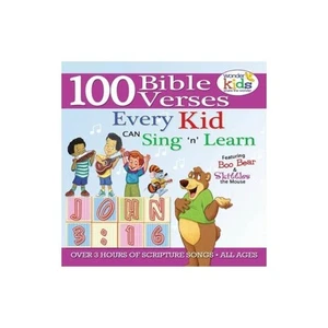 FBA  -  100 Bible Verses Every Kid Can Sing 'N' Learn Ages 2-7 - CD/DVD -  Good  - Picture 1 of 1