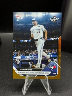 Trey Yesavage Blue Jays Game 1 Starter vs Dodgers 2025 Topps NOW 894 Gold /50 RC - Image 1 of 4