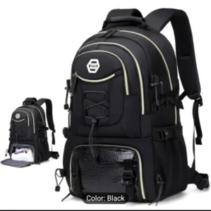 Backpack Black USB Port Large Waterproof High School Gym Tote Bag - Picture 1 of 12