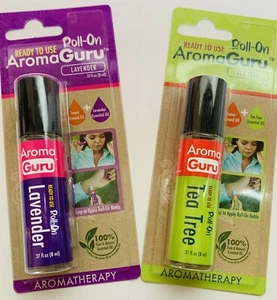 Tea Tree & Lavender Essential Oil Roll On Aromatherapy AromaGuru On The Go - Picture 1 of 2