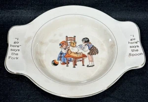 Vintage Salem Porzellan, Baby Futterschale, International Silver Co Teddybär Desin - Bild 1 von 9