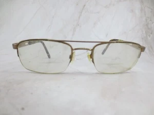 Stetson Zyloware 051 Eyeglasses Frame Mens Gold Metal Half Rim Rectangular 53-20 - Picture 1 of 8