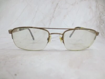 Stetson Zyloware 051 Eyeglasses Frame Mens Gold Metal Half Rim Rectangular 53-20 - Image 1 of 4