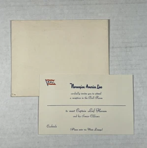 Kapitän Empfangseinladung - Cpt Leif Hansen - Norwegian America Line NAL - Bild 1 von 2