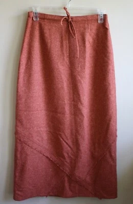 J. Jill 6 P Petite Rust Orange Wool Silk Blend Stretch Midi A-Line Skirt - Image 1 of 4