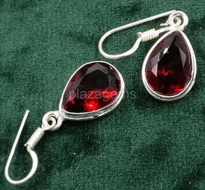 27.9 Ct Pear Cut Natural Red Ruby Earrings 925 Silver Loose Gemstone 5JRU - Picture 1 of 7