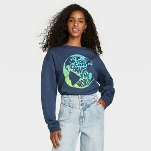 Women's You Can Change the World Graphic Sweatshirt - Blue S