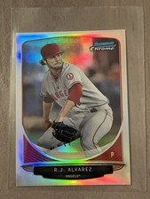 R.J. Alvarez 2013 Bowman Chrome Mini Refractor SP Parallel Rookie Card. LA Angel