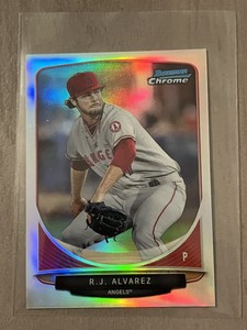 R.J. Alvarez 2013 Bowman Chrome Mini Refractor SP Parallel Rookie Card. LA Angel