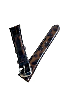 MICHELE BROWN ANIMAL PRINT 20mm LEATHER WATCH STRAP - $100 SWITZERLAND - Image 1 of 3