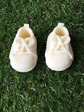 Baby shoes booties edible cake toppers made of icing fondant
