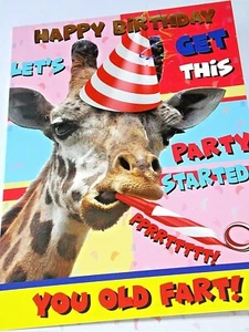 Tarjeta de feliz cumpleaños. Tema jirafa. Gama de animales de fiesta de tarjetas Heartstring. - Imagen 1 de 3