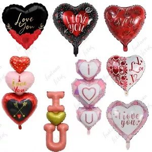 I Love You Heart Super shape Foil Balloon Valentines Day Party Engagement Decor - Picture 1 of 10