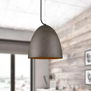 Industrial Pendant Light Concrete Kitchen Island Oval Lamp 30CM Dark Grey - Picture 1 of 6