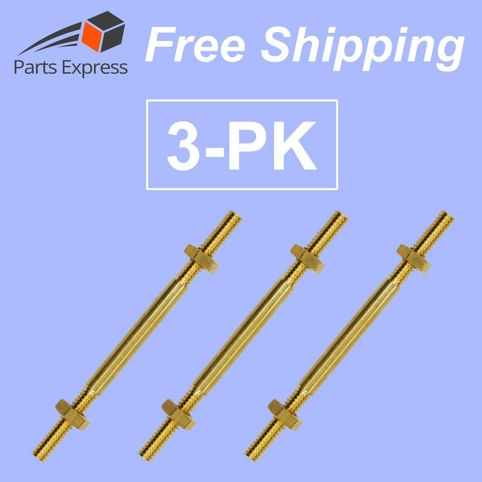 [3-PK] 4" Brass Float Rod (1/4"-20) w/2 Brass Nut for Vertical Return Tanks - Image 1 of 3