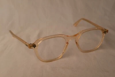 BAUSCH & LOMB 5 3/4 SAFETY BLUSH PINK HORN RIMMED EYEGLASSES B & L GLASSES VTG - Image 1 of 4