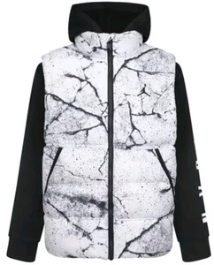 Black And White Jordan Little Boys (Size 3T) Layered-Look Hooded Jacket - Picture 1 of 6