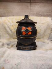 Vintage McCoy USA Pottery Black Pot Belly Stove Cookie Jar 10 ½ inch